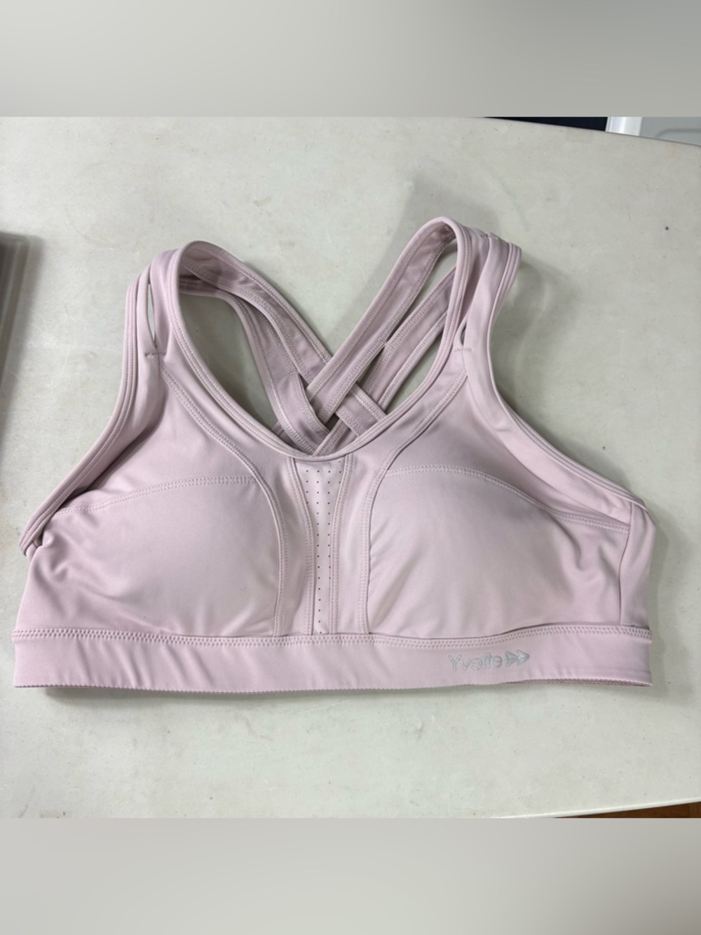 Yvette Sports Bra INT XL Dusty Rose Pink Strappy USED